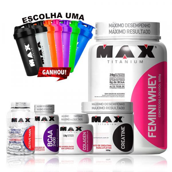 Kit Ganho de Massa Muscular Feminino - Max Titanium