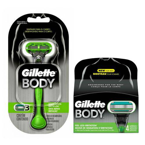 Tudo sobre 'Kit Gillette Body Aparelho Barbeador 1 Unidade + Carga 4 Unidades'