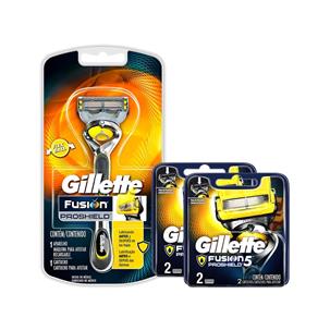 Kit Gillette Fusion Proshield Apelho + Carga com 4 Unidades