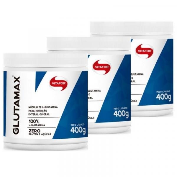 Kit 3 Glutamina Glutamax em Pó Vitafor 400g
