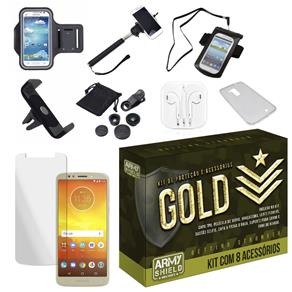 Kit Gold Moto E5 Play com 8 Acessórios - Armyshield