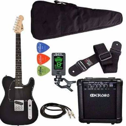 Tudo sobre 'Kit Guitarra Phx Telecaster Tl1 Preto Cubo Meteoro Afinador'