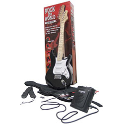 Tudo sobre 'Kit Guitarra Preta + Amplificador Portátil + Cabo + Bag GMA 100GP KSTBK - Behringer'