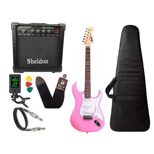 Tudo sobre 'Kit Guitarra Tagima Memphis Mg32 Rosa Amplificador Sheldon'