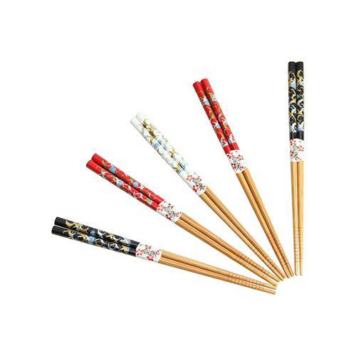Kit Hashi Bambu 5 Pares Kyoto Tsurus - 8108010013 - Yoi - MTP 444