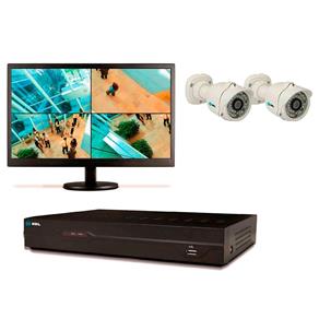 Kit HDL CFTV com 2 Câmeras, DVR4 Canais, HD 500GB e Monitor de 15"