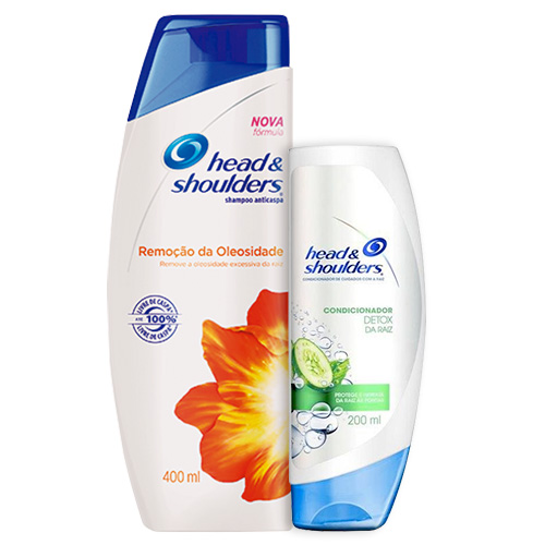 Kit Head & Shoulders Shampoo Remoção da Oleosidade 400ml + Condicionador Detox da Raiz 200ml