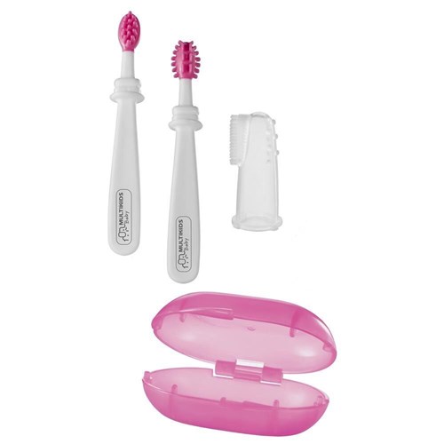Kit Higiene Oral Rosa Multikids Baby