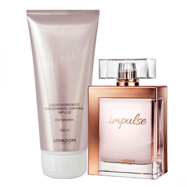 Kit Impulse For Women com Perfume Feminino Edp e Hidratante Perfumado Lonkoom