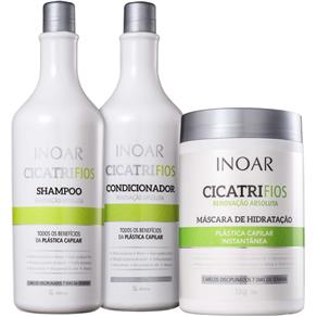 Kit Inoar Cicatrifios Shampoo, Condicionador e Máscara Cicatrifios - 1Kg