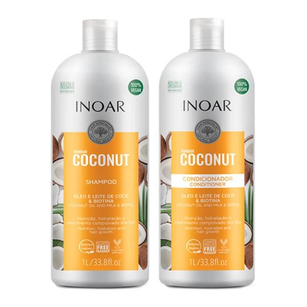 Kit Inoar Shampoo + Condicionador Bombar Coconut - 1L