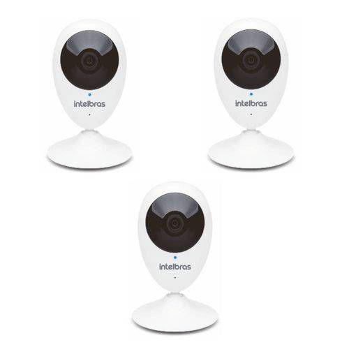 Kit Intelbras com 3 Câmeras de Segurança Internas Wi-Fi HD IC3