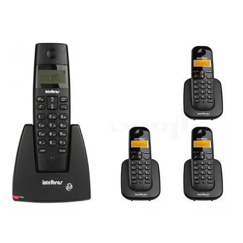 Kit Intelbras Telefone Sem Fio Ts 40 Id + 3 Ramais Ts 3111