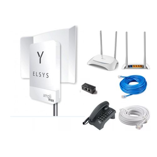 Kit Internet Rural Elsys Amplimax 2g 3g e 4g Telefone e Roteador