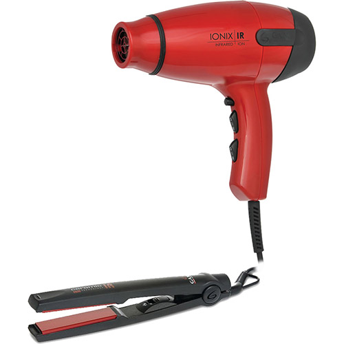 Tudo sobre 'Kit Ionix 220V - Secador Ionix Infrared Íon 220 V + Prancha Red Ionix HP - GA.MA Italy'