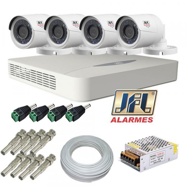 Kit JFL DVR de 4 Canais 1080N com 4 Câmeras 720P - Alta Resolução de Imagem. - Jfl Alarmes