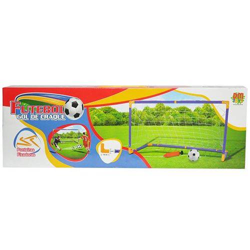 Kit Jogo de Futebol Chute a Gol com Trave Grande 118cm Completo com Bola e Bomba