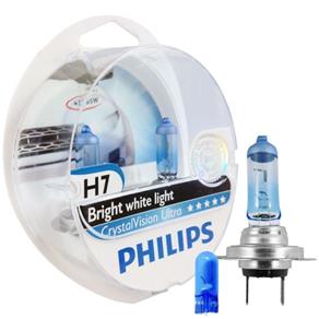 Kit Lampada Philips Crystal Vision H7 55w 12v + Par de Pingos - Efeito Xenon