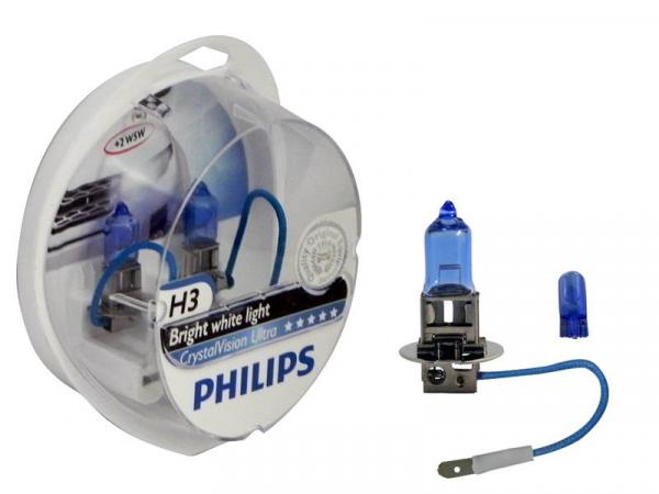 Kit Lâmpada Philips Crystal Vision Ultra H3 - Luz Branca