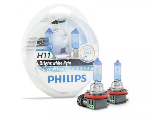 Kit Lâmpada Philips Crystal Vision Ultra H11 - Luz Branca