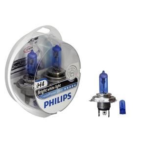 Kit Lâmpada Philips Crystal Vision Ultra H4 - Luz Branca
