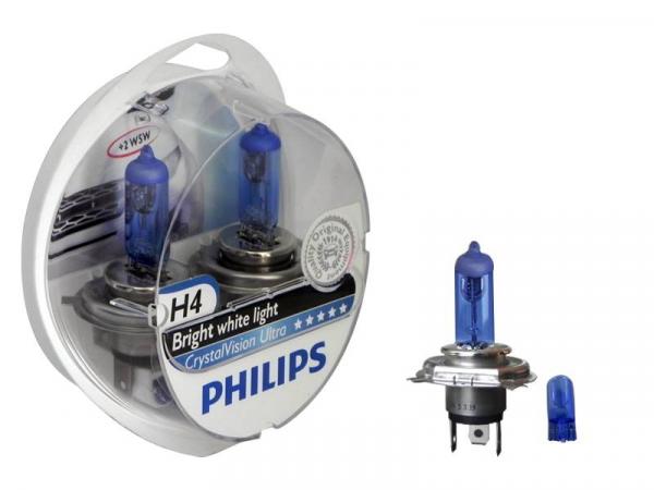 Kit Lâmpada Philips Crystal Vision Ultra H4 - Luz Branca