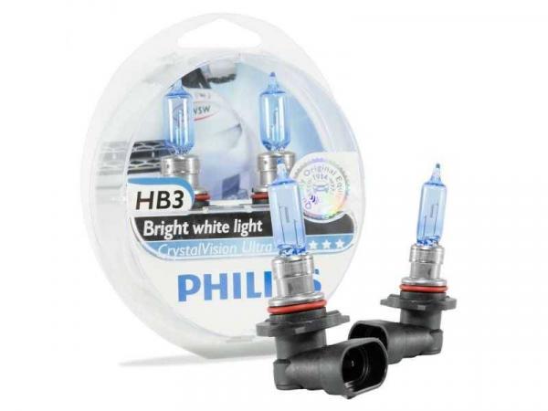 Kit Lâmpada Philips Crystal Vision Ultra HB3 - Luz Branca