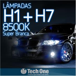 Kit Lampada Super Branca H1 + H7 8500k TechOne