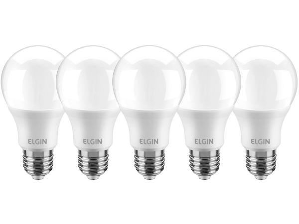 Kit Lâmpadas LED 5 Unidades 4,9W 6500K Branco Frio - Elgin Bulbo A55
