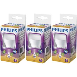 Kit: 3 Lâmpadas LED Bulbo 9W E27 Amarela 3000K 15000H Bivolt - Philips