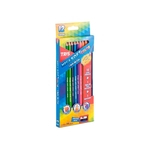Kit Lápis De Cor Mega Soft Color 12 Cores + Lápis + Apontador Tris