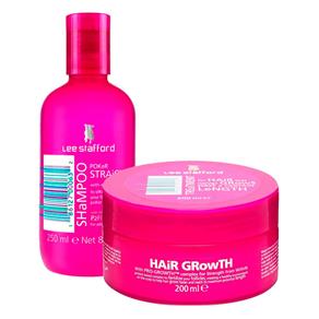 Kit Lee Stafford Shampoo Poker Straight 250ml + Máscara de Tratamento Hair Growth 200ml