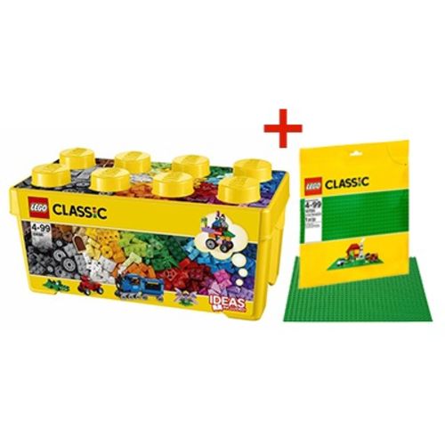 Kit Lego Classic - Caixa Média de Peças Criativas com Base Verde 10696