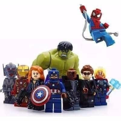 Kit Lego Marvel! 8 Vingadores + Homem Aranha - Sy