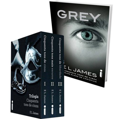 Kit Livros - Box da Trilogia Cinquenta Tons de Cinza + Grey: Cinquenta Tons de Cinza Pelos Olhos de Christian