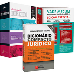 Kit Livros - Vade Mecum Acadêmico de Direito Rideel + Dicionário Compacto Jurídico + Box o Essencial do Direito