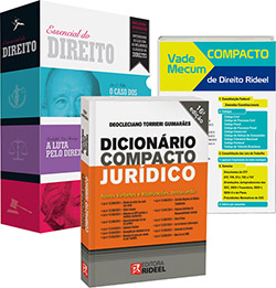 Kit Livros - Vade Mecum Compacto de Direito Rideel + Dicionário Compacto Jurídico + Box o Essencial do Direito