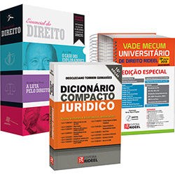 Kit Livros - Vade Mecum Universitário de Direito Rideel + Dicionário Compacto Jurídico + Box o Essencial do Direito