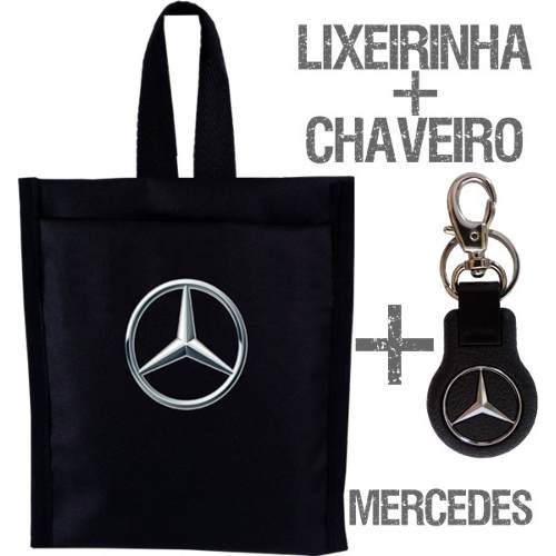 Kit Lixeirinha para Carro + Chaveiro Mercedes