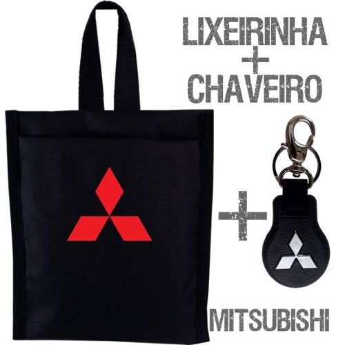 Kit Lixeirinha para Carro + Chaveiro Mitsubishi