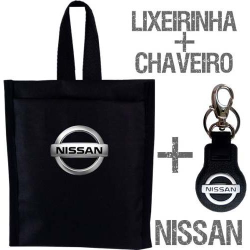 Kit Lixeirinha para Carro + Chaveiro Nissan