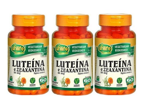 Kit 3 Luteína e Zeaxantina Unilife 60 Cápsulas