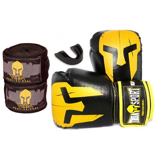 Kit Luva Boxe Muay Thai Troia Sport +bandagem +protetor Bucal