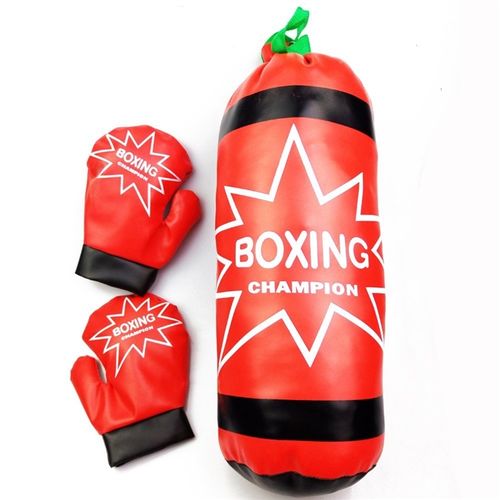 Kit Luva de Boxe e Muay Thai Infantil com Saco de Pancadas para Crianças Completo