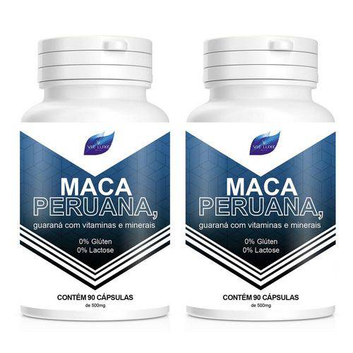 Kit 2 Maca Peruana 100%Pura + Vitaminas 500mg - 90 Cápsulas