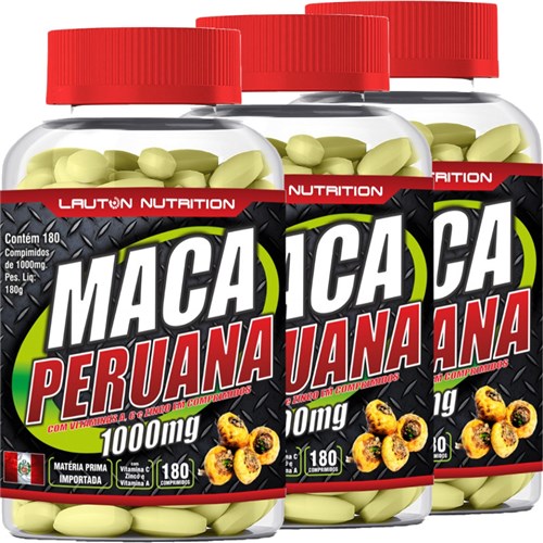 Kit 3 Maca Peruana 180 Comprimidos Lauton Nutrition