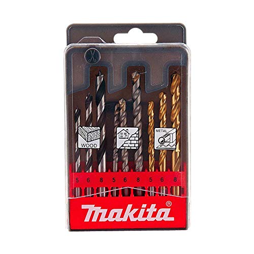 Kit Makita Jogo de Brocas Completo para Madeira, Concreto e Metal 9 Peças