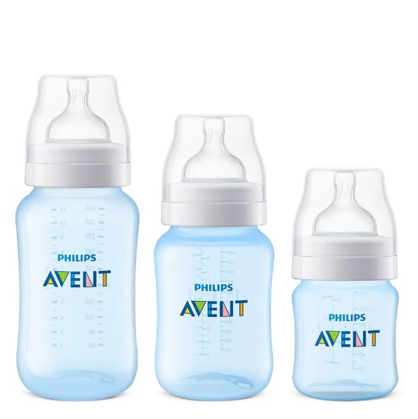 Kit Mamadeira Avent Anti-Cólica 3 Unidades Clássic+ Azul - Philips Avent