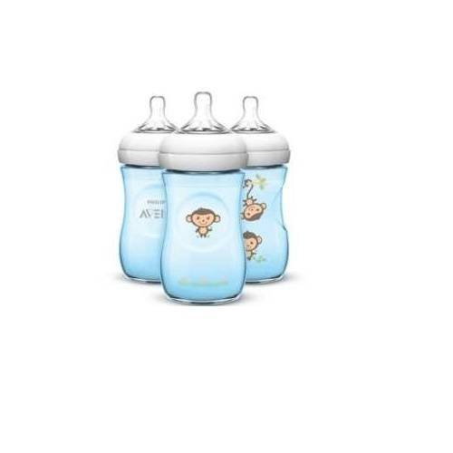 Kit 3 Mamadeiras 260ML Petala Macaco (1M+) Philips AVENT SCF644/31