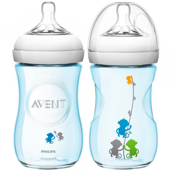 Kit Mamadeiras Pétala 260ml Azul (1m+) 02pçs - Philips Avent